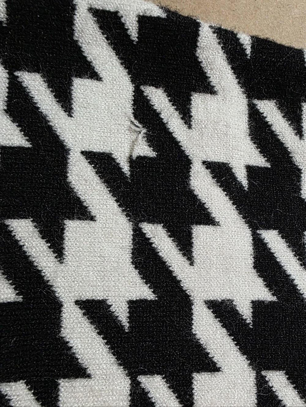 Girl's Tahari Black and White Houndstooth Knit dress